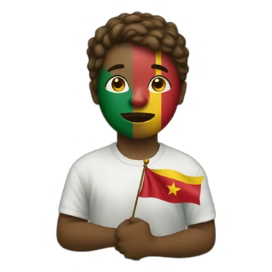 A CAMEROONIAN CRIES WITH THE FLAG IN HAND sticker