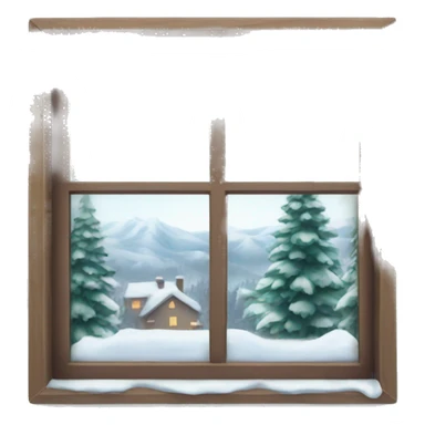 Window with winter view outside  sticker