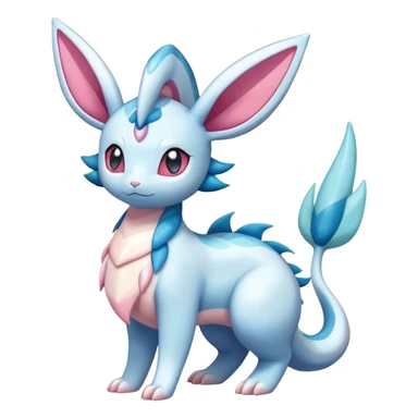 Shiny Cute Milotic-Sylveon-Glaceon-Vaporeon-Dragonair-Pokémon-hybrid-fusion full body sticker