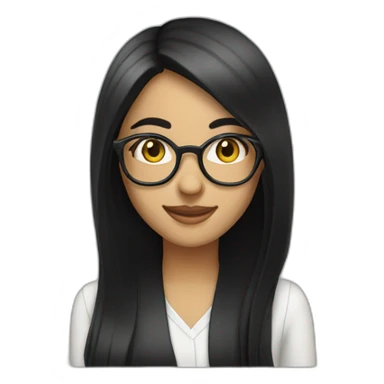 Arabe girl With glasses long black straight hair smile sticker