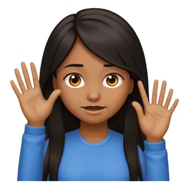 Animated girl dark long hair emoji tapping right side of the head with her hand with duh facial expression  sticker