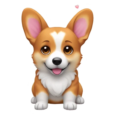Corgi Puppe with hearts around it’s Head  sticker