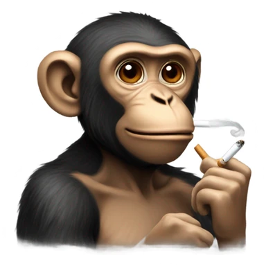 Monkey with cigarette  sticker
