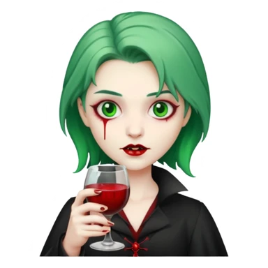 vampire Drink holders with  hat green hair  sticker