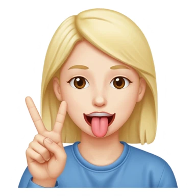 Fait un mélange des deux emojis suivant : 😝✌️ sticker