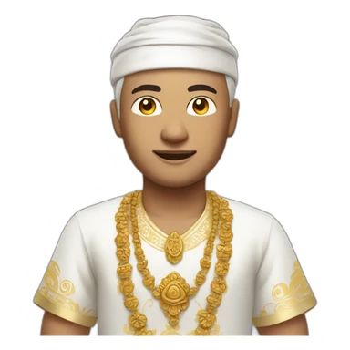 man in traditional white balinese dress sticker