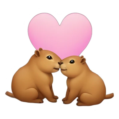 2 capybaras in love sticker