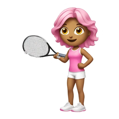 workout white girl with pink set playing tennis sticker
