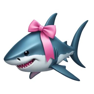 shark with a pink bow sticker