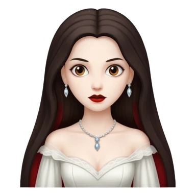 Bride of Dracula with long dark brown hair sticker