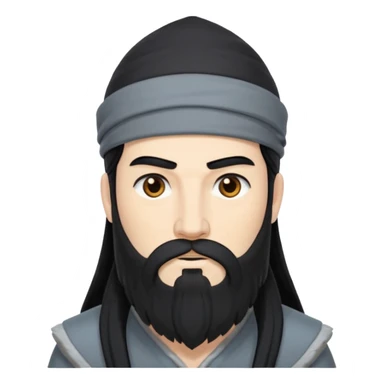 Boreas, God of the North Wind from Gods and Goddesses with black hair and beard, grey outfit sticker