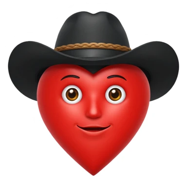 🫀ponle a este órgano corazón un sombrero de vaquero color negro encima  sticker