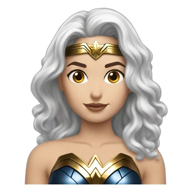 Wonder woman cheveux courts et argentés sticker