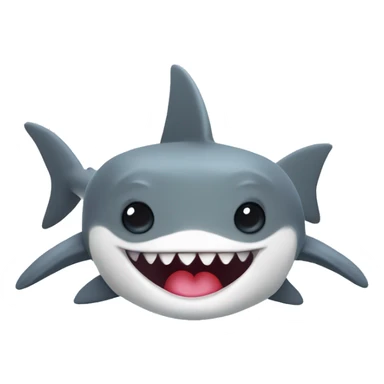 Cute hammer head shark with heart eyes sticker