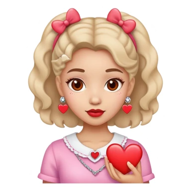 Girly girl with heart accessories sticker