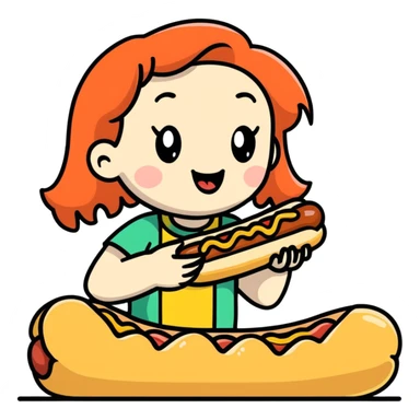 Megan morony eating a hotdog sticker