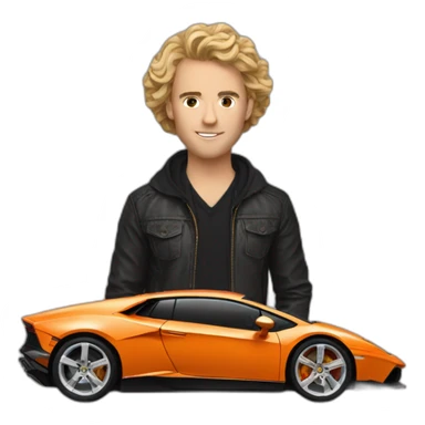 taylor otwell with orange lamborghini sticker