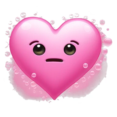 a cute pink heart made of bubbles with no face sticker