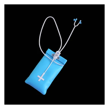 realistic emoji of a catheter bag, medical device sticker