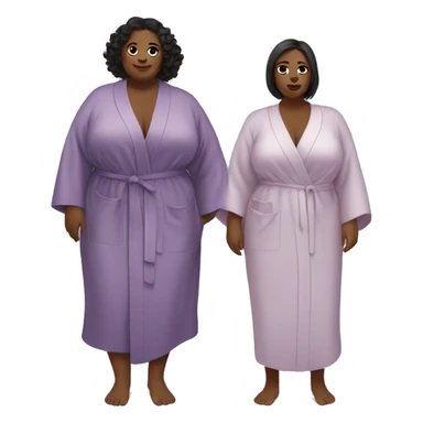two plus size women in robes, cute. aesthetic sticker