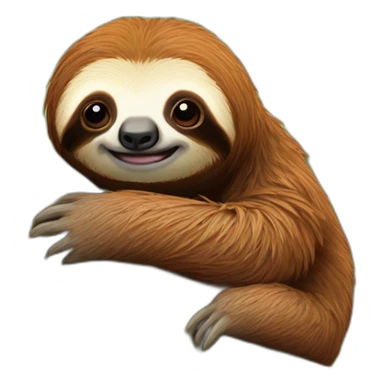 sloth with red hair on a tree sticker