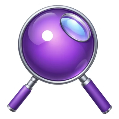 Minimal glossy purple icon of a network planet with a magnifying glass. sticker