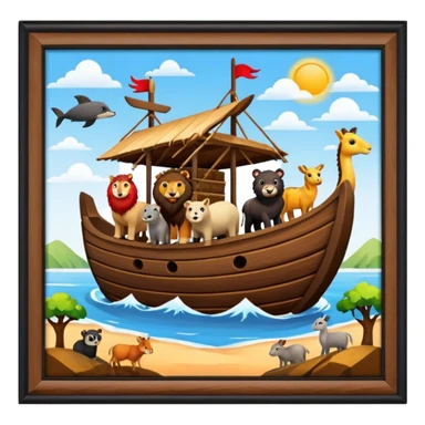 animaux dans arche de noé sticker