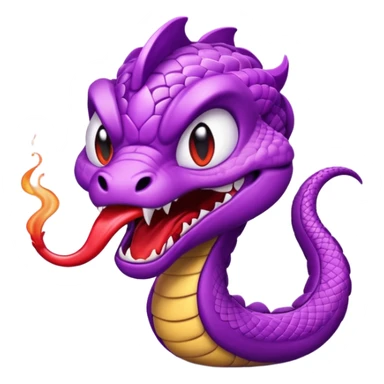  i want a animated emoji with the text "'Lil Viper Mad" with an angry but cute little purple viper spitting sticker