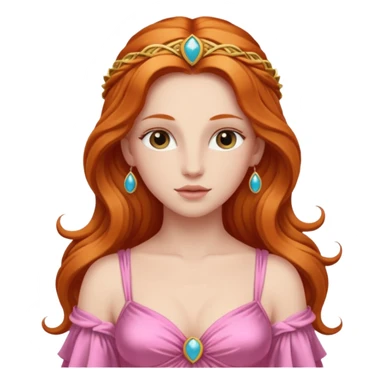 Venus, Love Goddess from Rome Mythology with long ginger hair, pink outfit sticker