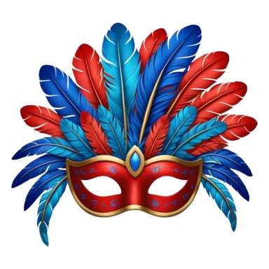 Feather Mask – Mask decorated with colorful feathers. sticker