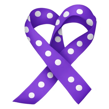 purple reminder ribbon with white polka dots on one side sticker
