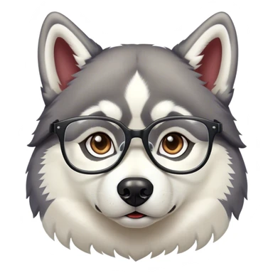 Husky wearing glasses  sticker