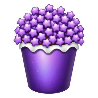 Glitter purple popcorn sticker