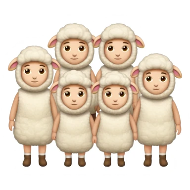 Quero 5 pessoas vestidas de ovelhas sticker