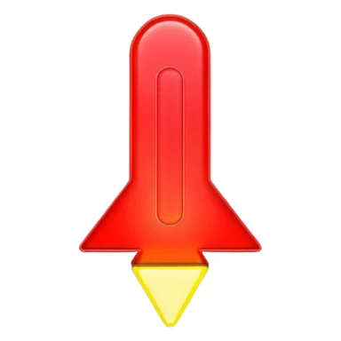 exclamation point ❗️, minimalistic 3d red neon glowing transparent sticker