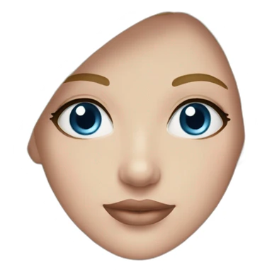 Woman blue eyes medium blond hair soft pink lips sticker