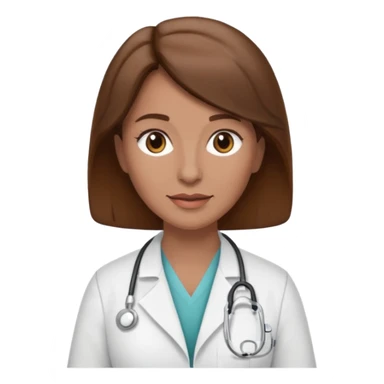 brown hair caucasian female physician older sticker