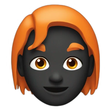 Black snd orange-logo sticker