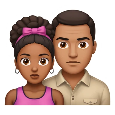 Hispanic man and black woman squaring up sticker