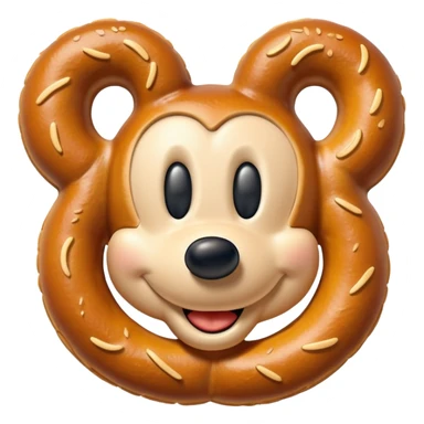 Pretzel in the shape of Mickey Mouse sticker