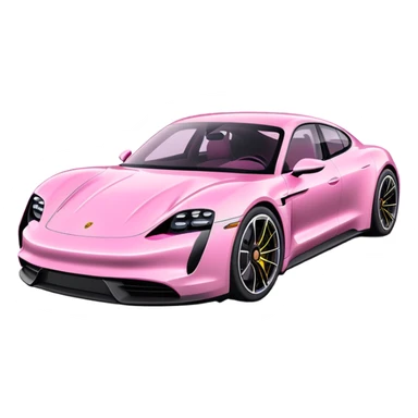 pink porsche taycan electric sports car sticker
