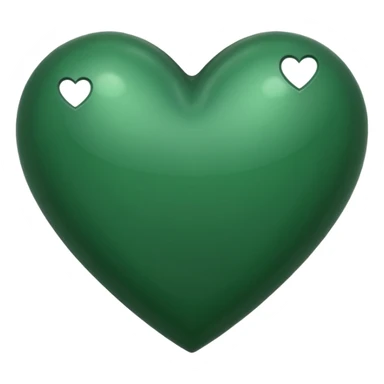 Forest green heart small sticker