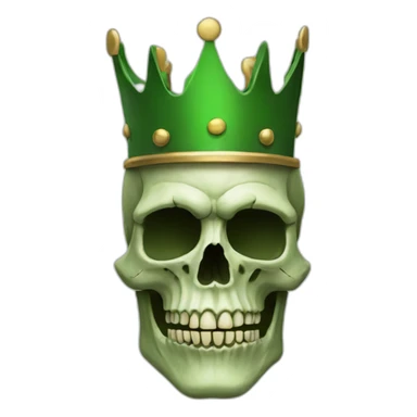Skull green king sticker