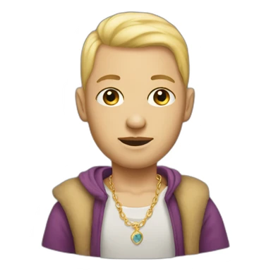 blonde bald with beard and earings sticker