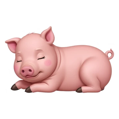 brown cute minipig full body, sleeping sticker