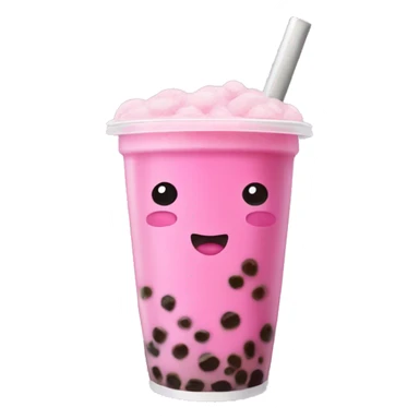 Pink boba tea sticker