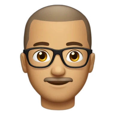 Buzz cut Latino with beard glasses sticker