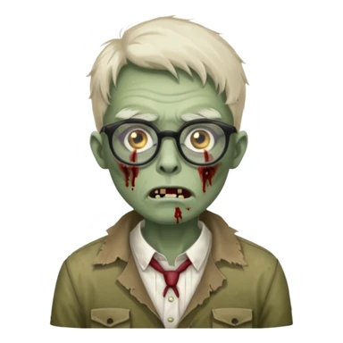 zombie with big eye glass sticker