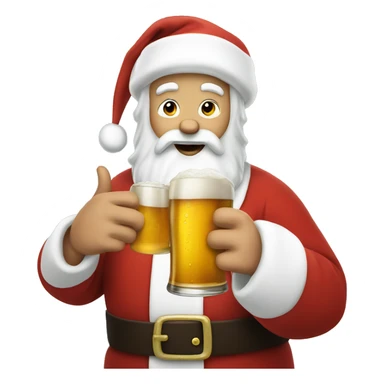 santa drinking beer  sticker
