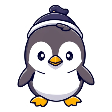 penguin with a Discord hat sticker
